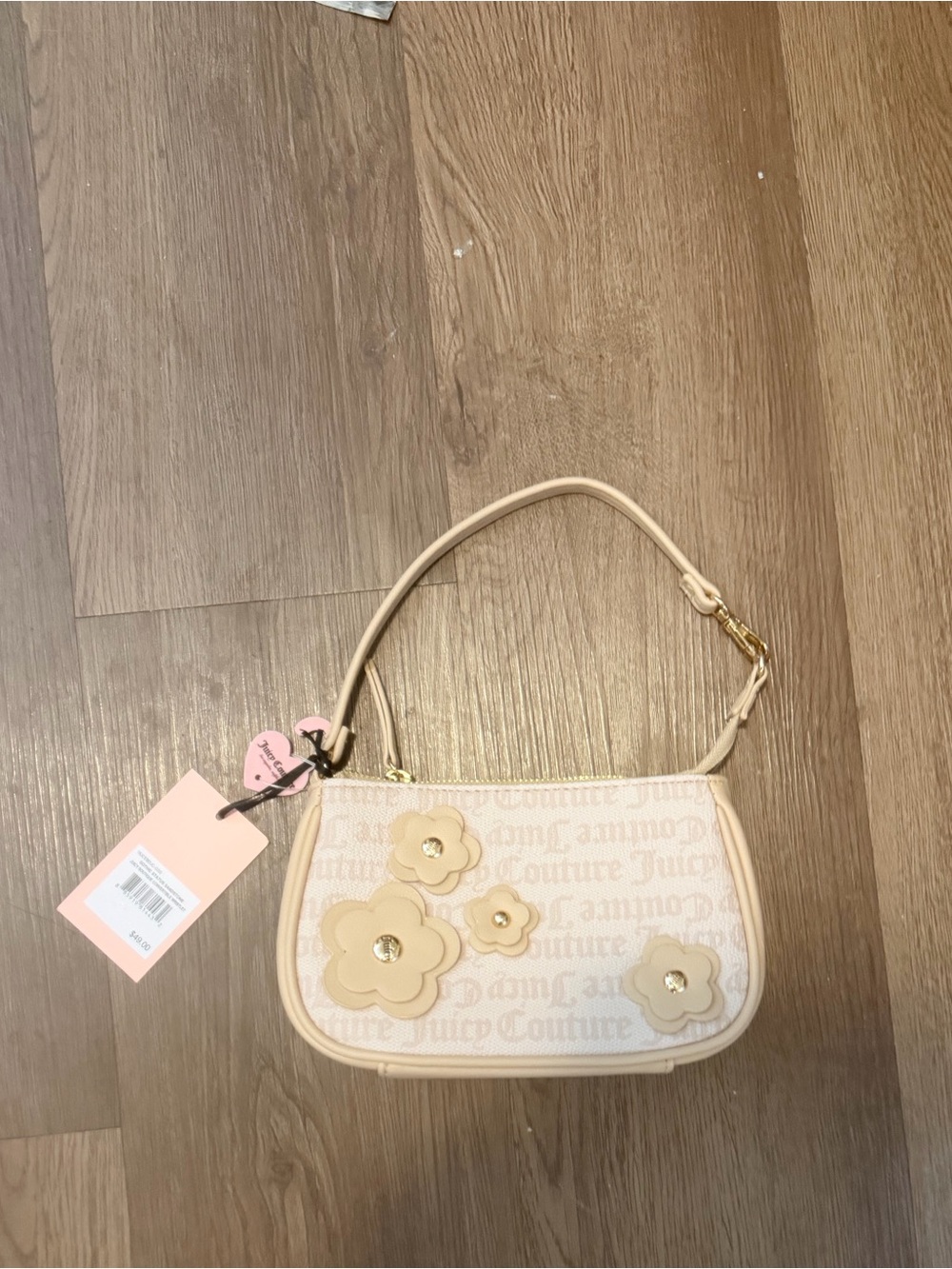 Juicy Couture Pink and Cream Flower Small Bag